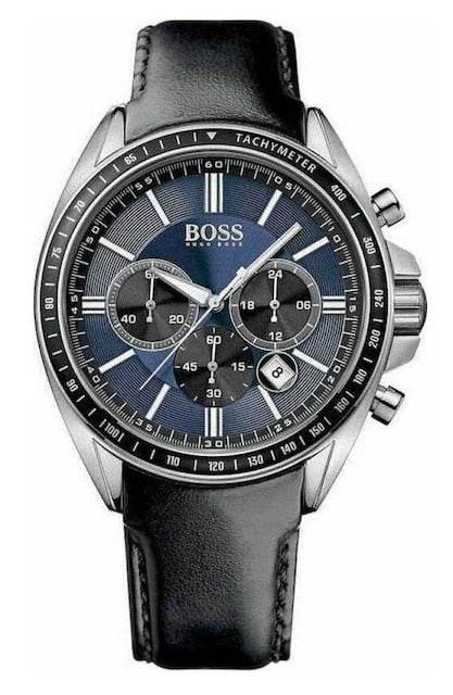  Shop Authentic Hugo Boss Driver Sport Chronograph Blue Dial Black Leather Strap Watch for Men - 1513077 - Luxxuri