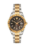  Shop Authentic Versace Hellenyium GMT Black Dial Two Tone Steel Strap Watch for Men - V11040015 - Luxxuri
