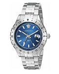  Shop Authentic Versace Hellenyium GMT Blue Dial Silver Steel Strap Watch for Men - V11010015 - Luxxuri