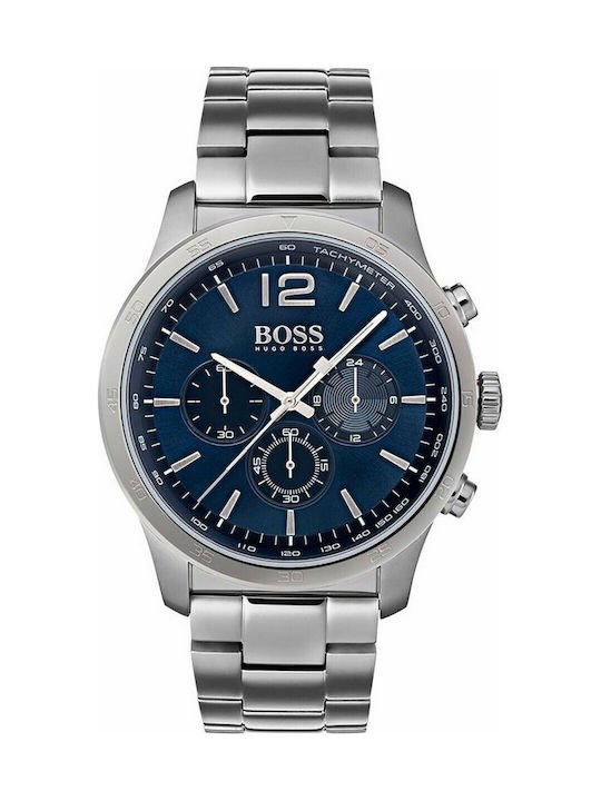  Shop Authentic Hugo Boss Professional Chronograph Blue Dial Silver Steel Strap Watch for Men - 1513527 - Luxxuri