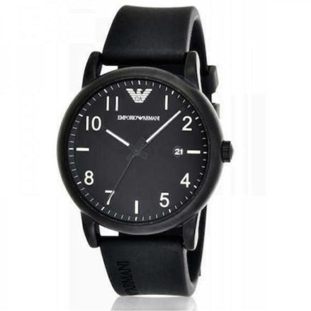  Shop Authentic Emporio Armani Luigi Quartz Black Dial Black Silicon Strap Watch For Men - AR11071 - Luxxuri