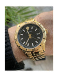  Shop Authentic Versace Hellenyium Quartz Black Dial Gold Steel Strap Watch For Men - VE3A00820 - Luxxuri