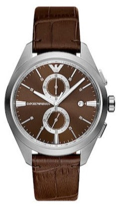  Shop Authentic Emporio Armani Claudio Chronograph Brown Dial Brown Leather Strap Watch For Men - AR11482 - Luxxuri