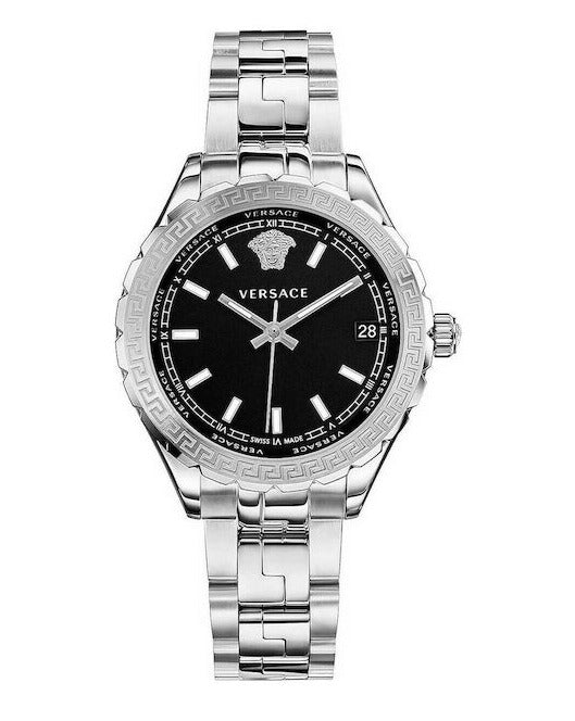  Shop Authentic Versace Hellenyium Black Dial Silver Steel Strap Watch for Women - V12020015 - Luxxuri