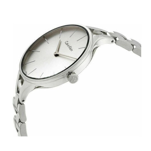  Shop Authentic Calvin Klein Graphic White Dial Silver Steel Strap Watch for Women - K7E23146 - Luxxuri
