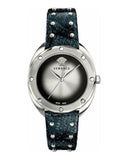  Shop Authentic Versace Shadov Quartz Silver Dial Black Snake Leather Strap Watch for Women - VEBM00118 - Luxxuri