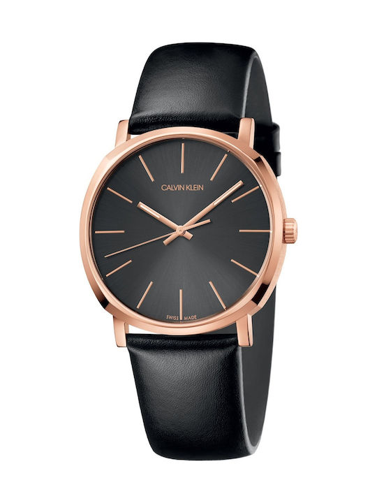  Shop Authentic Calvin Klein Posh Black Dial Black Leather Strap Watch for Men - K8Q316C3 - Luxxuri
