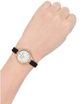  Shop Authentic Emporio Armani Aurora Mother of Pearl White Dial Brown Leather Strap Watch For Women - AR11057 - Luxxuri