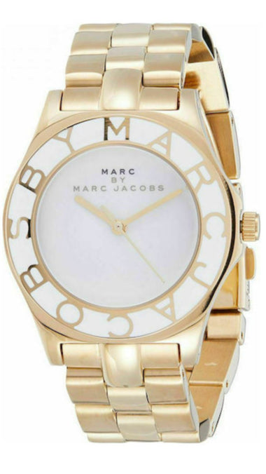  Shop Authentic Marc Jacobs Blade White Dial Gold Steel Strap Watch for Women - MBM3050 - Luxxuri