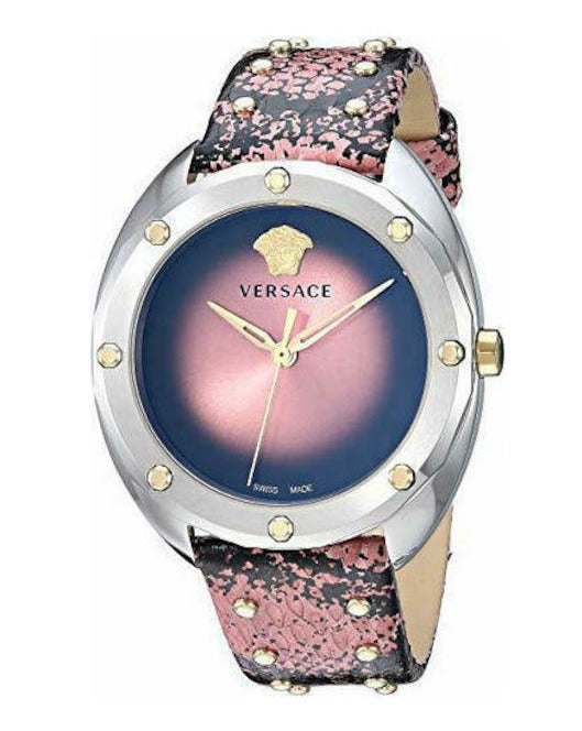  Shop Authentic Versace Shadov Pink Dial Pink Leather Strap Watch for Women - VEBM00818 - Luxxuri