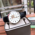  Shop Authentic Fossil Townsman Automatic White Dial Black Leather Strap Watch for Men - ME3104 - Luxxuri