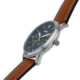 Shop Authentic Fossil Neutra Minimalist Moonphase Blue Dial Brown Leather Strap Watch for Men - FS5903 - Luxxuri