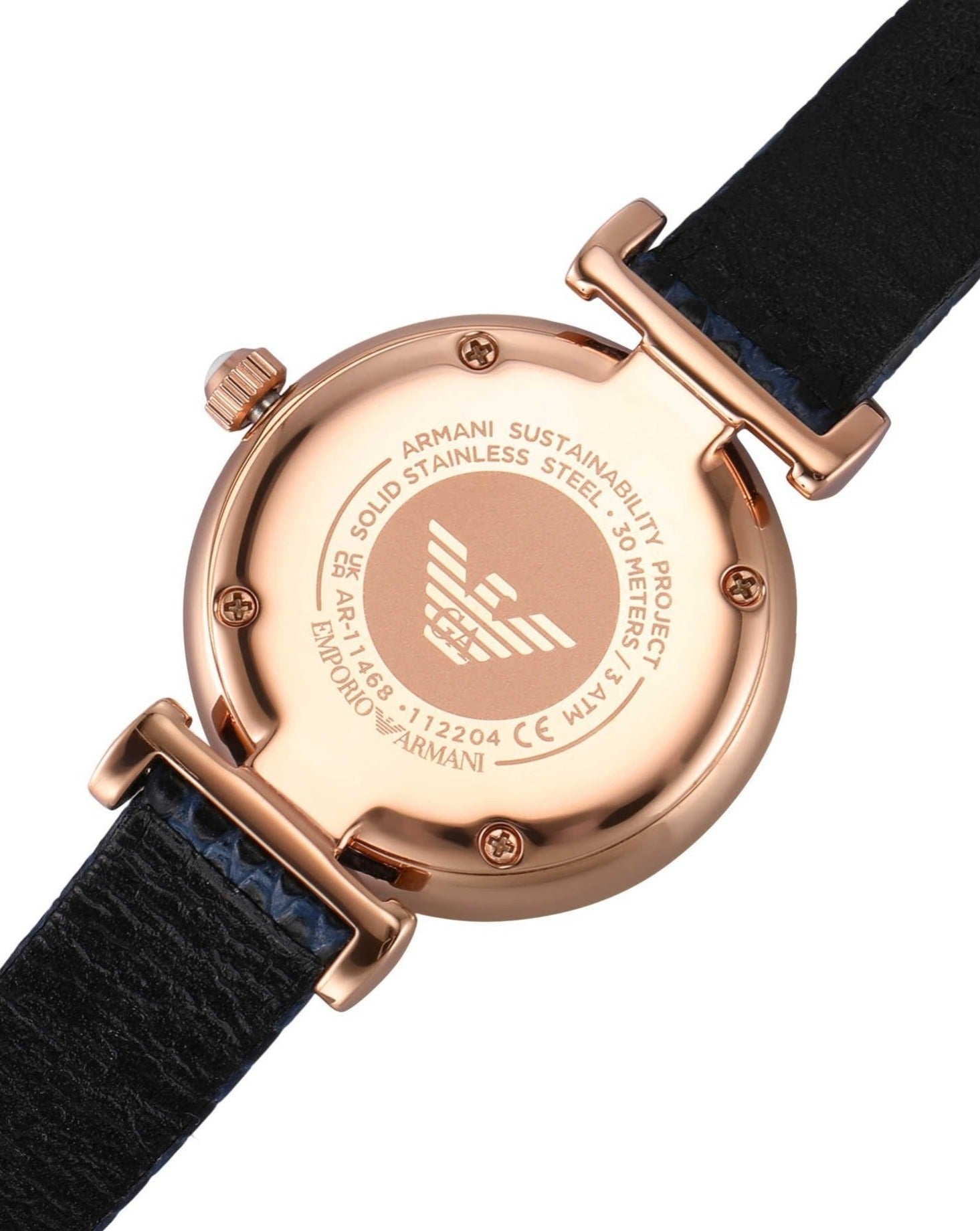  Shop Authentic Emporio Armani Gianni T-Bar Analog Mother of Pearl Dial Blue Leather Strap Watch For Women - AR11468 - Luxxuri