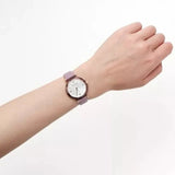  Shop Authentic Emporio Armani Gianni Mother of Pearl Dial Purple Leather Strap Watch For Women - AR11003 - Luxxuri