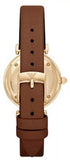  Shop Authentic Emporio Armani Gianni T Bar Quartz Pink Mother of Pearl Dial Brown Leather Strap Watch For Women - AR1960 - Luxxuri