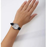  Shop Authentic Emporio Armani Kappa White Mother of Pearl Dial Black Leather Strap Watch For Women - AR2509 - Luxxuri
