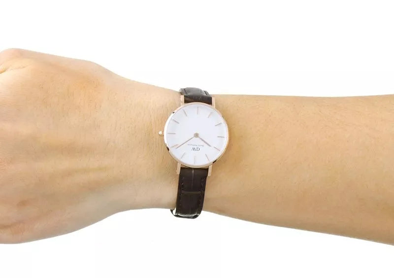  Shop Authentic Daniel Wellington Classic Petite York White Dial Brown Leather Strap Watch For Women - DW00100232 - Luxxuri