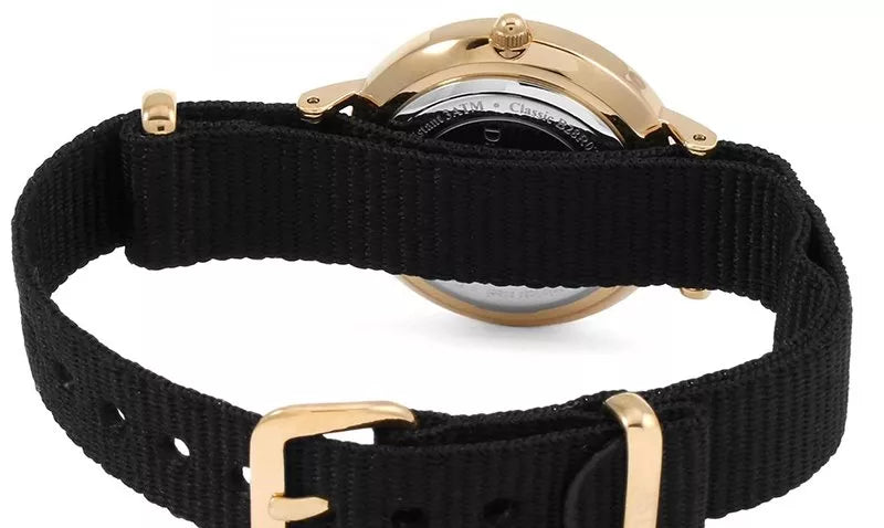  Shop Authentic Daniel Wellington Petite Cornwall Black Dial Black Nylon Strap Watch for Women - DW00100247 - Luxxuri