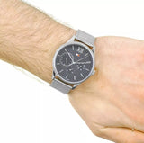  Shop Authentic Tommy Hilfiger Damon Quartz Chronograph Black Dial Silver Mesh Bracelet Watch for Men - 1791415 - Luxxuri