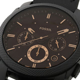  Shop Authentic Fossil Machine Chronograph Black Dial Black Leather Strap Watch for Men - FS5586 - Luxxuri