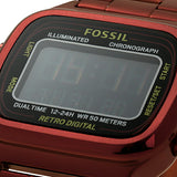  Shop Authentic Fossil Retro Analog-Digital Black Dial Red Steel Strap Watch for Men - FS5897 - Luxxuri
