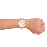  Shop Authentic Fossil Cecile Chronograph Gold Dial Gold Steel Strap Watch for Women - AM4482 - Luxxuri
