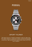  Shop Authentic Fossil Sport Tourer Chronograph Black Dial Silver Steel Strap Watch for Men - FS6045 - Luxxuri