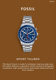  Shop Authentic Fossil Sport Tourer Chronograph Blue Dial Silver Steel Strap Watch for Men - FS6047 - Luxxuri
