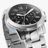  Shop Authentic Fossil Grant Chronograph Black Dial Silver Steel Strap Watch for Men - FS4736 - Luxxuri