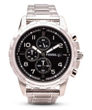  Shop Authentic Fossil Dean Chronograph Black Dial Silver Steel Strap Watch for Men - FS4542 - Luxxuri