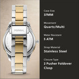 Shop Authentic Fossil Stella Sport Multifunction Silver Dial Two Tone Steel Strap Watch for Women - ES5107 - Luxxuri