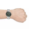  Shop Authentic Fossil Bannon Chronograph Green Dial Silver Steel Strap Watch for Men - BQ2492 - Luxxuri