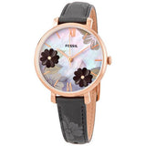  Shop Authentic Fossil Jacqueline Mother of Pearl Dial Black Leather Strap Watch for Women - ES4535 - Luxxuri