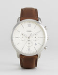  Shop Authentic Fossil Neutra Chronograph White Dial Brown Leather Strap Watch for Men - FS5380 - Luxxuri