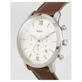  Shop Authentic Fossil Neutra Chronograph White Dial Brown Leather Strap Watch for Men - FS5380 - Luxxuri