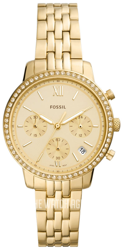  Shop Authentic Fossil Neutra Chronograph Gold Dial Gold Steel Strap Watch for Women - ES5219 - Luxxuri