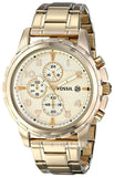  Shop Authentic Fossil Dean Chronograph Champagne Dial Gold Steel Strap Watch for Men - FS4867 - Luxxuri