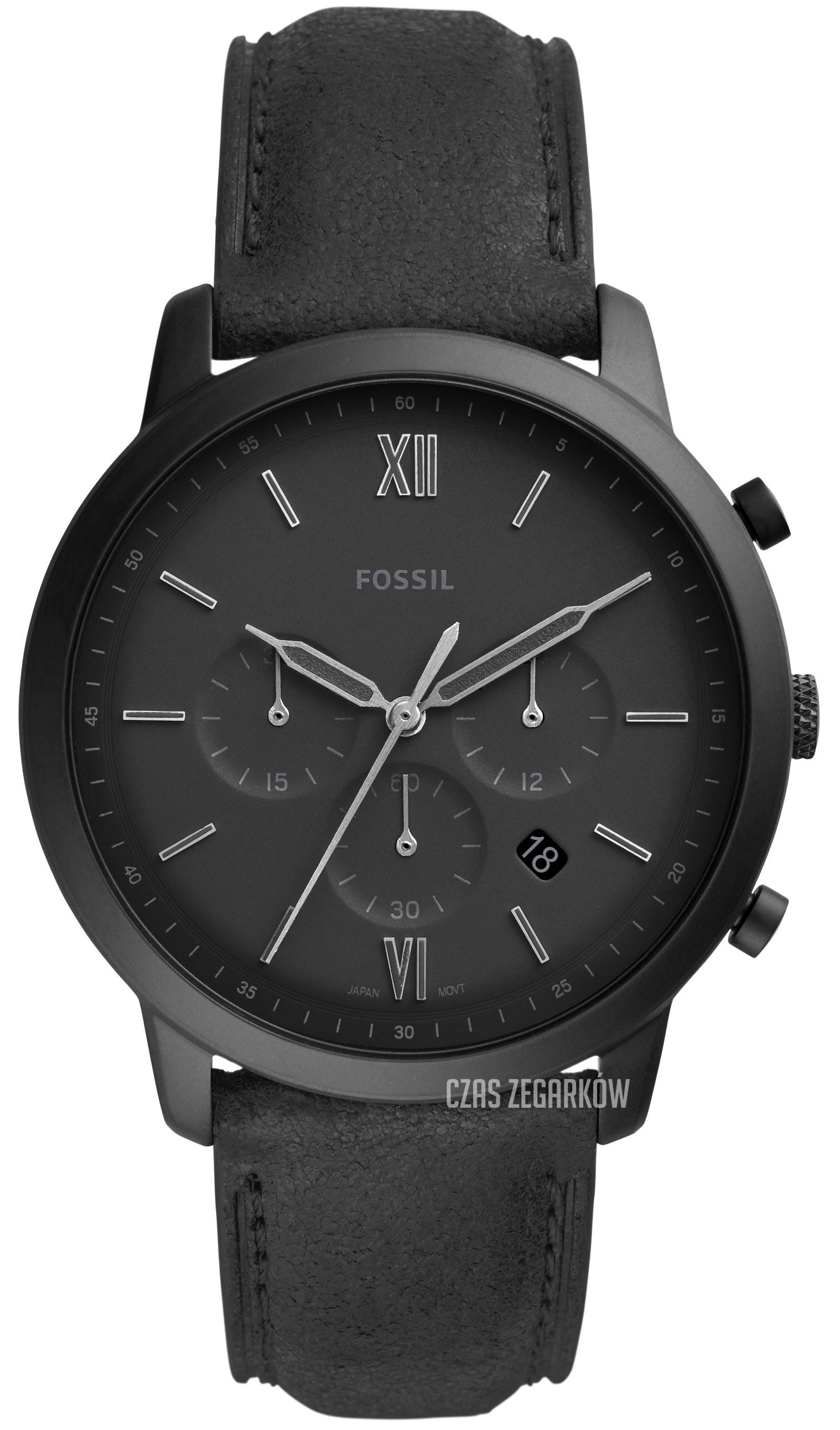  Shop Authentic Fossil Neutra Chronograph Black Dial Black Leather Strap Watch for Men - FS5503 - Luxxuri