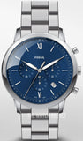  Shop Authentic Fossil Neutra Chronograph Blue Dial Silver Steel Strap Watch for Men - FS5792 - Luxxuri