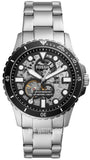  Shop Authentic Fossil FB-01 Automatic Skeleton Black Dial Silver Steel Strap Watch for Men - ME3190 - Luxxuri