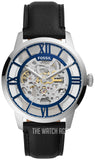  Shop Authentic Fossil Townsman Automatic Skeleton Blue Dial Black Leather Strap Watch for Men - ME3200 - Luxxuri