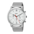 Shop Authentic Fossil Neutra Chronograph White Dial Silver Mesh Bracelet Watch for Men - FS5382 - Luxxuri