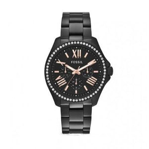  Shop Authentic Fossil Cecile Multi Function Crystals Black Dial Black Steel Strap Watch for Women - AM4522 - Luxxuri