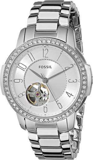 Shop Authentic Fossil Architect Automatic Silver Dial Silver Steel Strap Watch for Women - ME3057 - Luxxuri