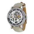  Shop Authentic Fossil Boyfriend Automatic Skeleton Silver Dial White Leather Strap Watch for Women - ME3069 - Luxxuri
