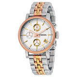  Shop Authentic Fossil Boyfriend Chronograph White Dial Two Tone Steel Strap Watch for Women - ES3840 - Luxxuri