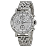  Shop Authentic Fossil Boyfriend Chronograph Silver Dial Silver Steel Strap Watch for Women - ES2198 - Luxxuri