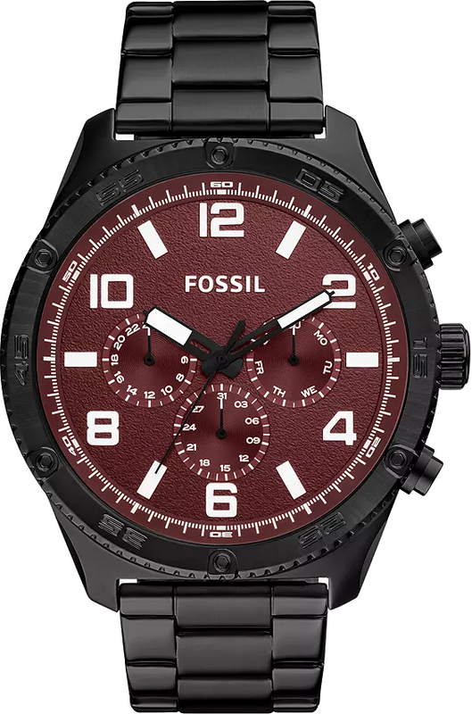  Shop Authentic Fossil Brox Multifunction Maroon Dial Black Steel Strap Watch for Women - BQ2803 - Luxxuri