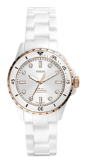 Fossil FB-01 Analog White Dial White Ceramic Strap Watch for Women - CE1107