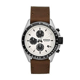  Shop Authentic Fossil Retro Traveler Chronograph White Dial Brown Leather Strap Watch for Men - CH2886 - Luxxuri